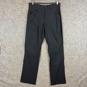 Eddie Bauer Rainier Tech Pants Mens 30x32 Black Hiking Travel Nylon Stretch